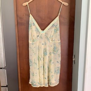 Floral sexy sheer nightgown